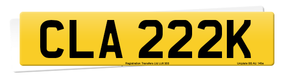 Registration number CLA 222K